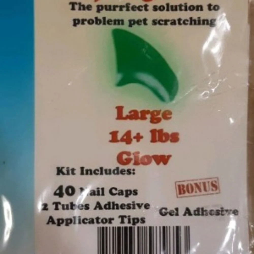 BRAND NEW PURRDY PAWS GLOW IN THE DARK NAIL CAPS FOR LARGE 14LB+ SAFE & HUMANE